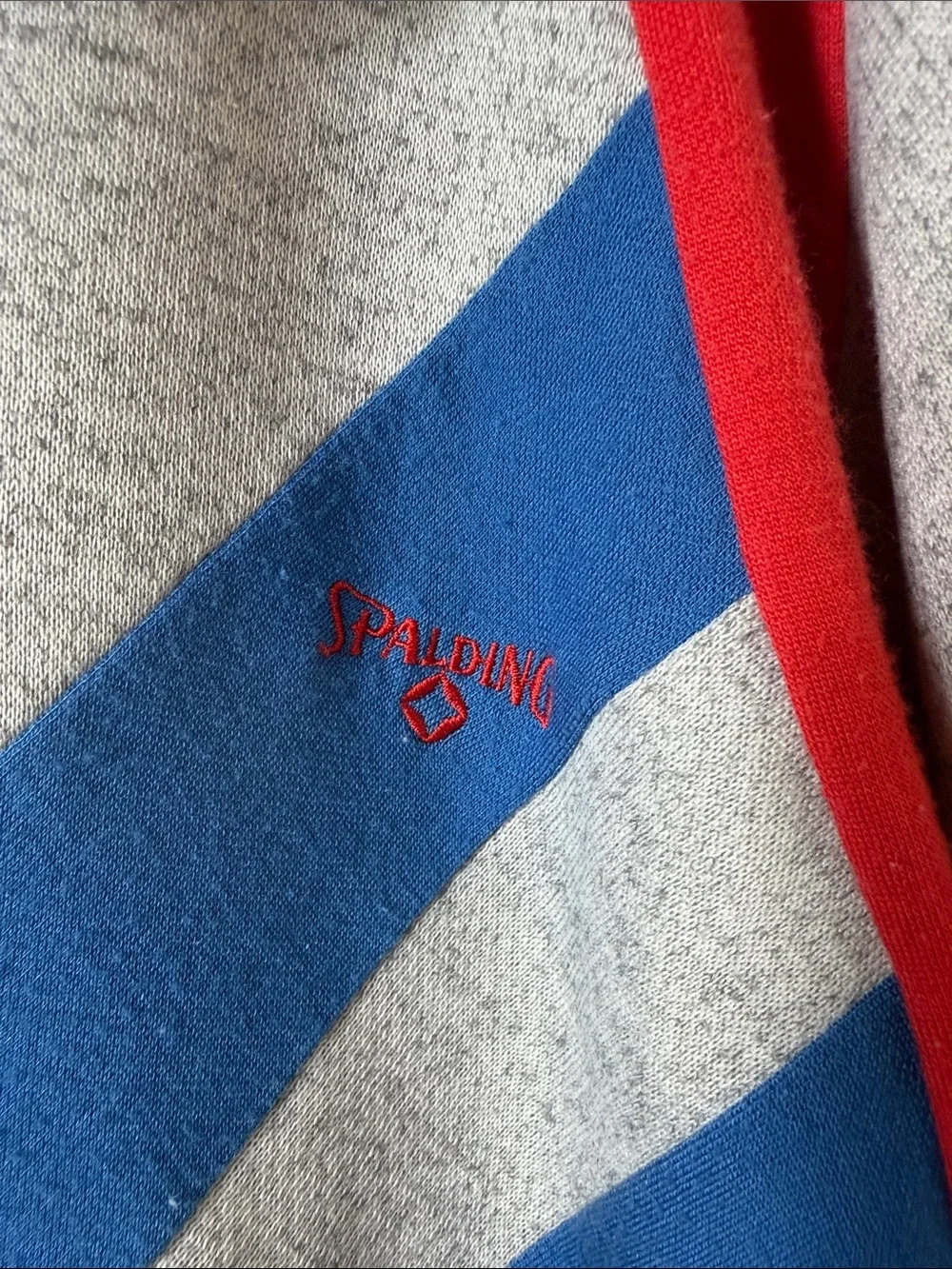 Vintage 80s Spalding Chevron Track Jacket Grey Red Blue Block Gorpcore Indie